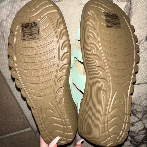 NWOT Skechers memory foam blue wedge comfort sandal 8.5 summer beach athleisure - Picture 7 of 9